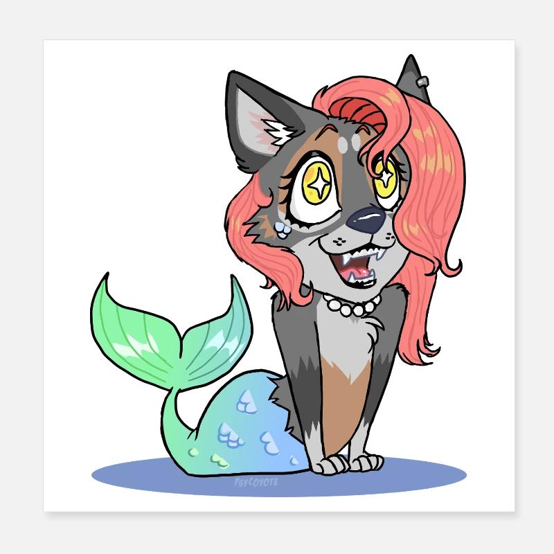Coral (Chibi Version) (by Leni Riosa) Poster 8" x 8" (20x20 cm)