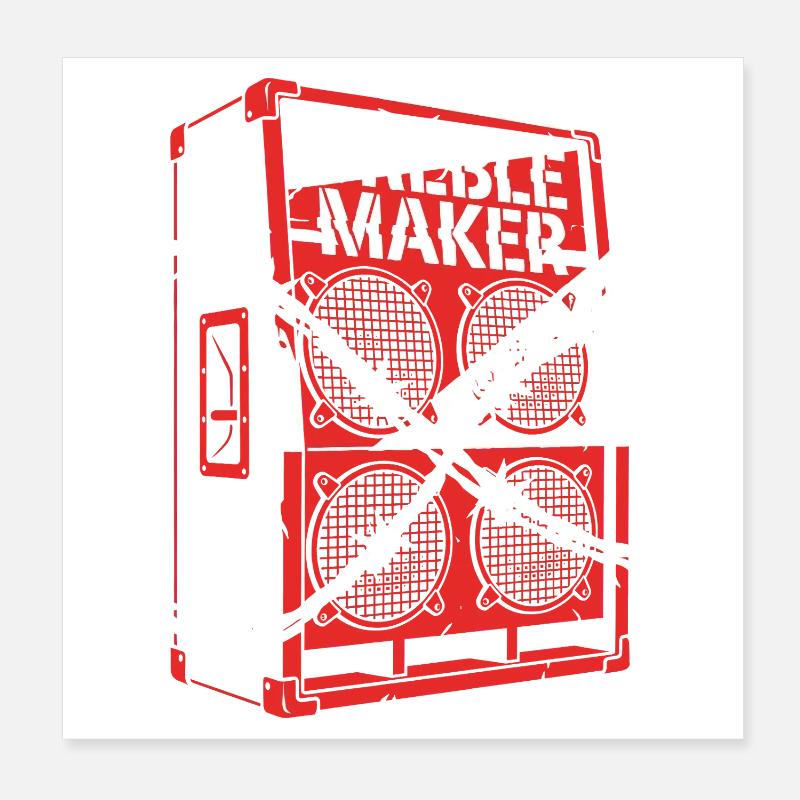 Treble Maker Music Pun Techno Rave Poster 8" x 8" (20x20 cm)