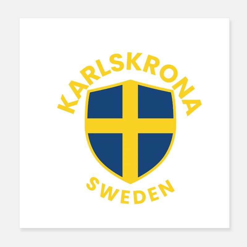 Swedish Shield Flag Poster 8" x 8" (20x20 cm)