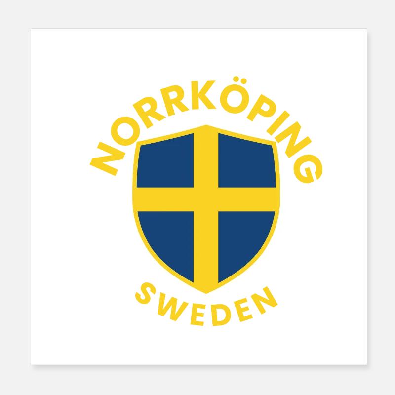 Norrköping Sweden Shield Design Poster 8" x 8" (20x20 cm)