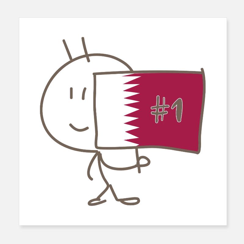 Drapeau_du_Qatar_floque_d-un_#1 Poster 20 x 20 cm