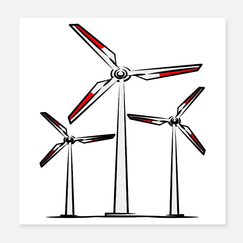 Climate change Wind turbine Wind power Environmental protection Poster 8" x 8" (20x20 cm)