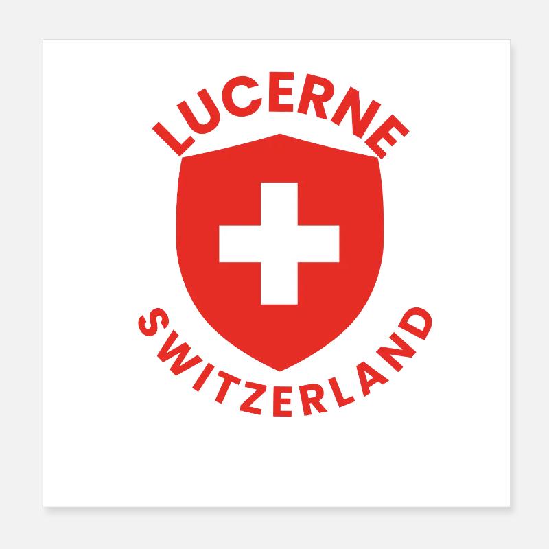 Conception du Bouclier de Lucerne en Suisse Poster 20 x 20 cm