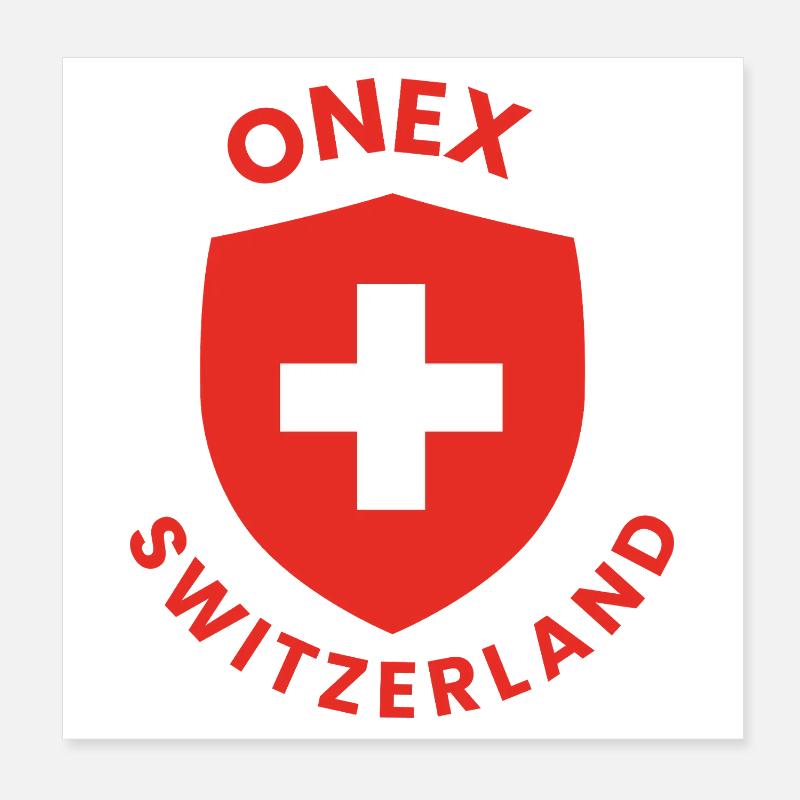Swiss shield with white cross Poster 8" x 8" (20x20 cm)