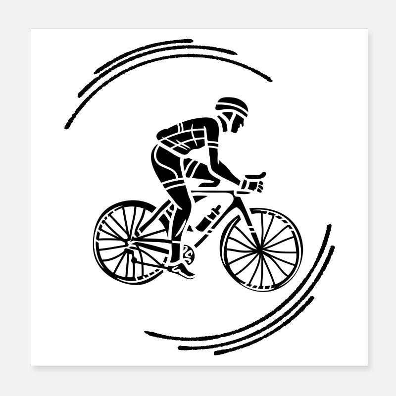 Radfahrer Poster 20x20 cm
