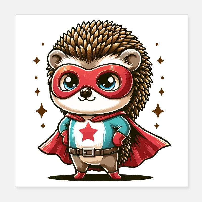 Cape Héros Hérisson Poster 20 x 20 cm