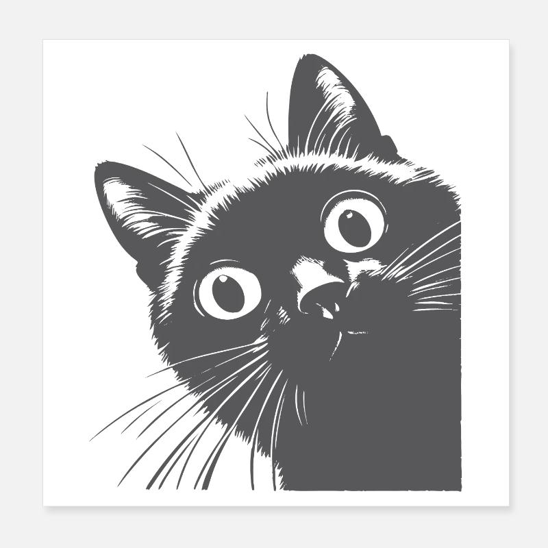 Chat noir Poster 20 x 20 cm