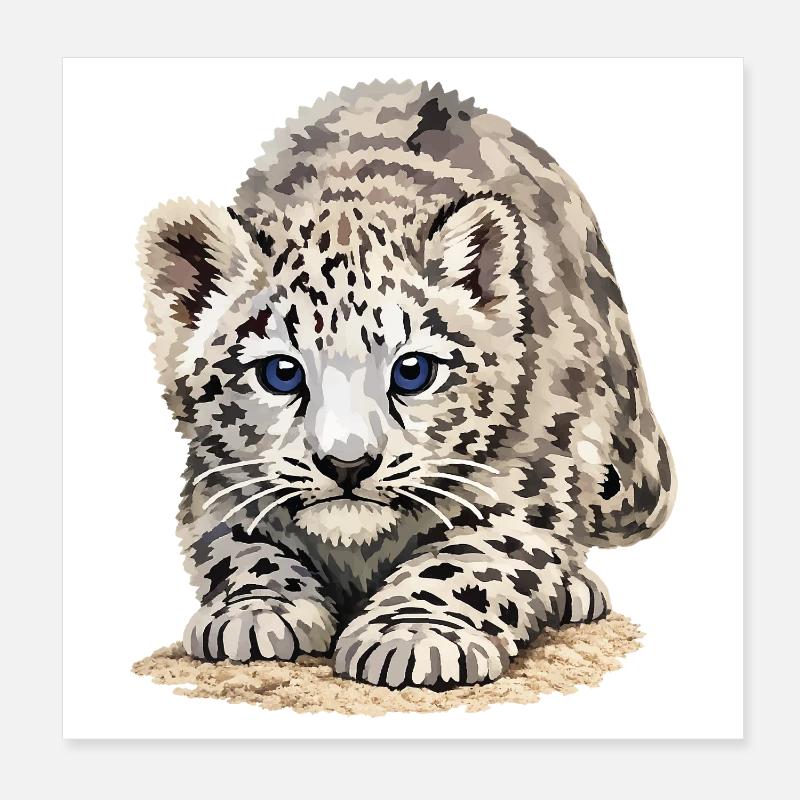 Sia Léopard des neiges Poster 20 x 20 cm