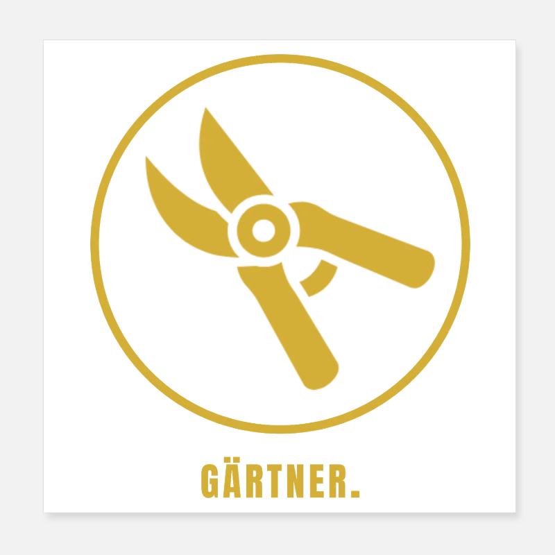 Minimalistisches Gärtner Design Gold  Poster 20x20 cm
