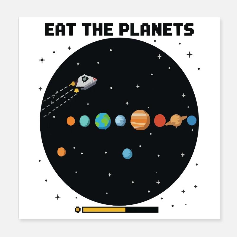 Eat the Planets: Kosmische Snackparade Poster 20x20 cm