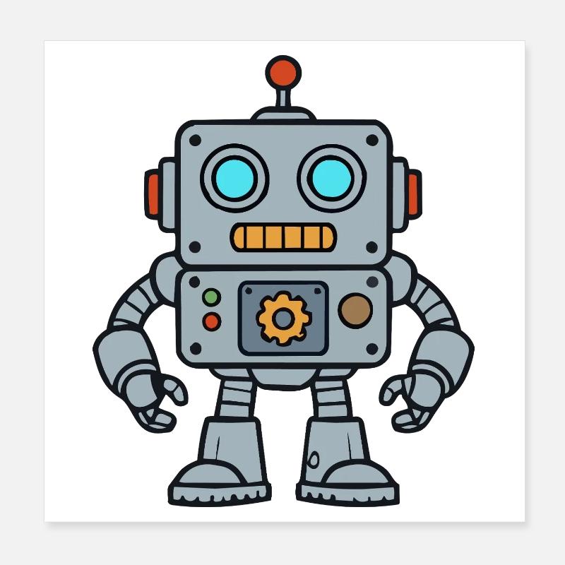 Retro Robot Pop Art Poster 20x20 cm
