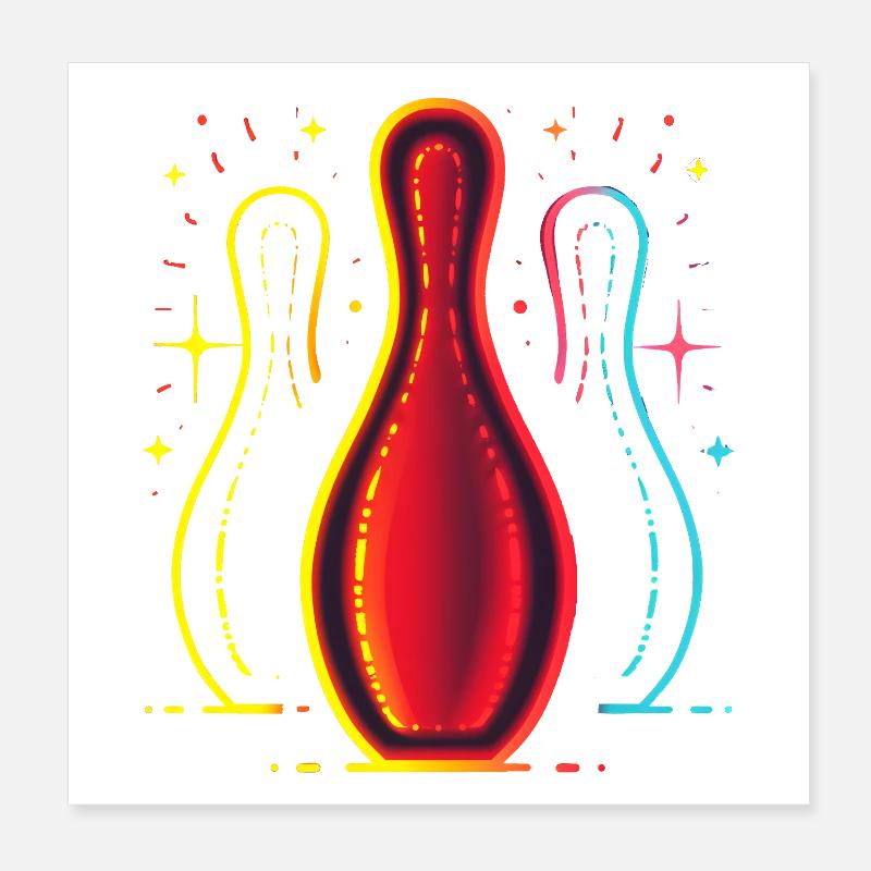 Vintage Bowling Poster 20 x 20 cm