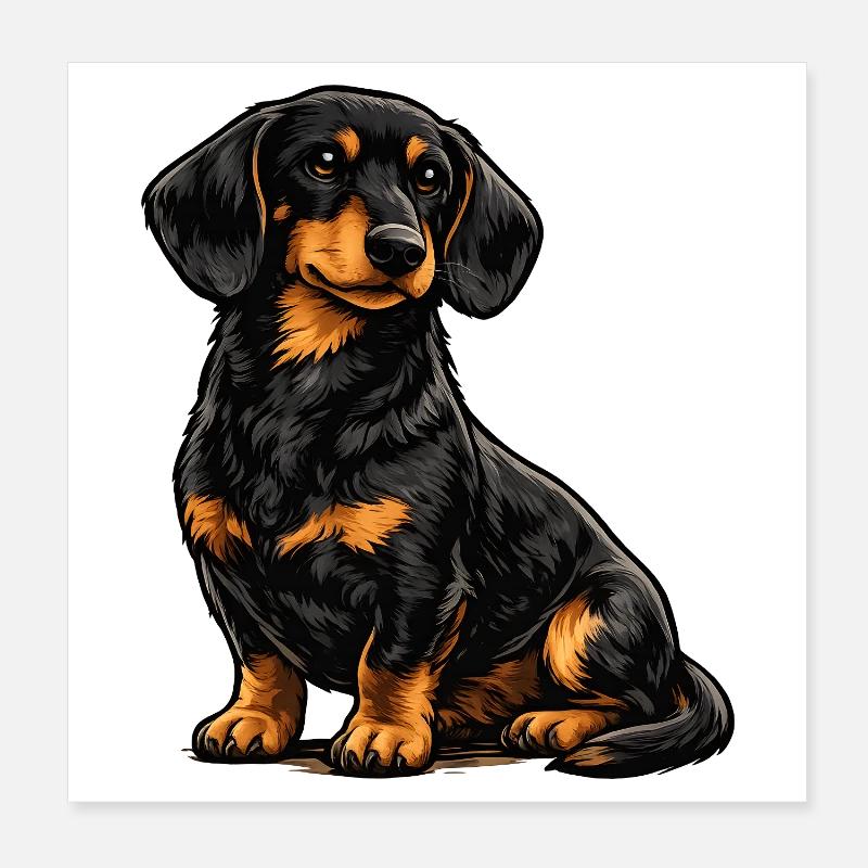 Dackel Hund Haustier Poster 20x20 cm