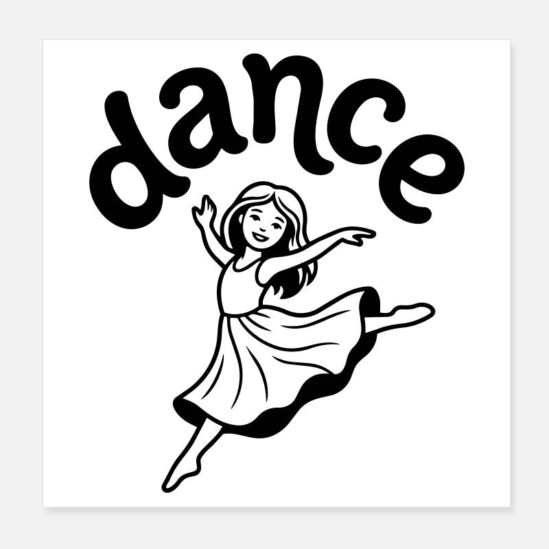 dancing girl Poster 8" x 8" (20x20 cm)