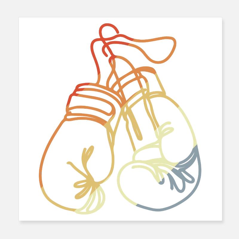 Gants de boxe style rétro Poster 20 x 20 cm