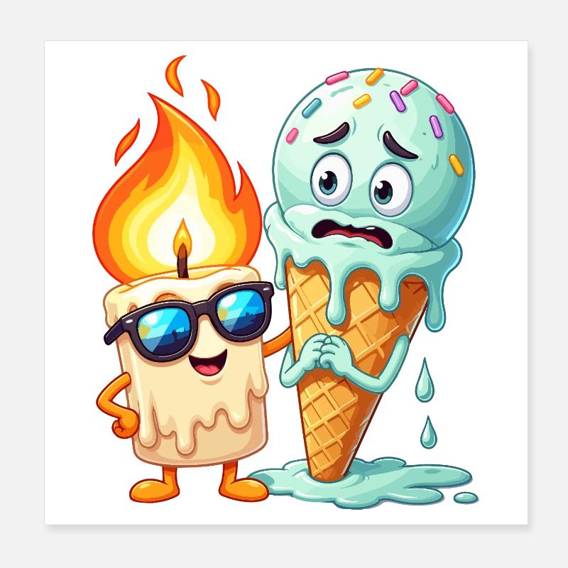 Flammenfreund Eiscreme Duo Poster 8" x 8" (20x20 cm)