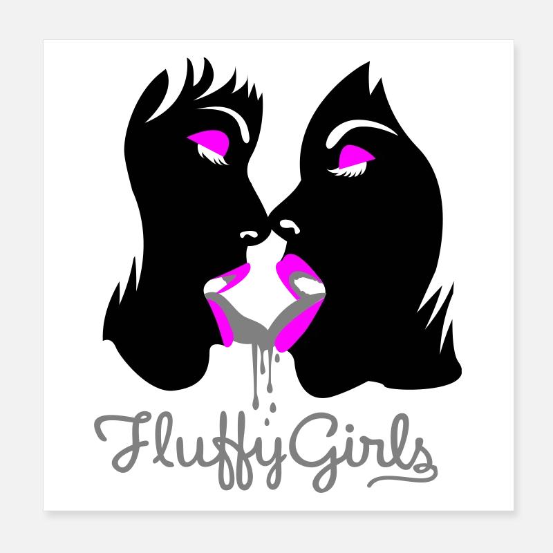 fluffy girls Poster 20 x 20 cm
