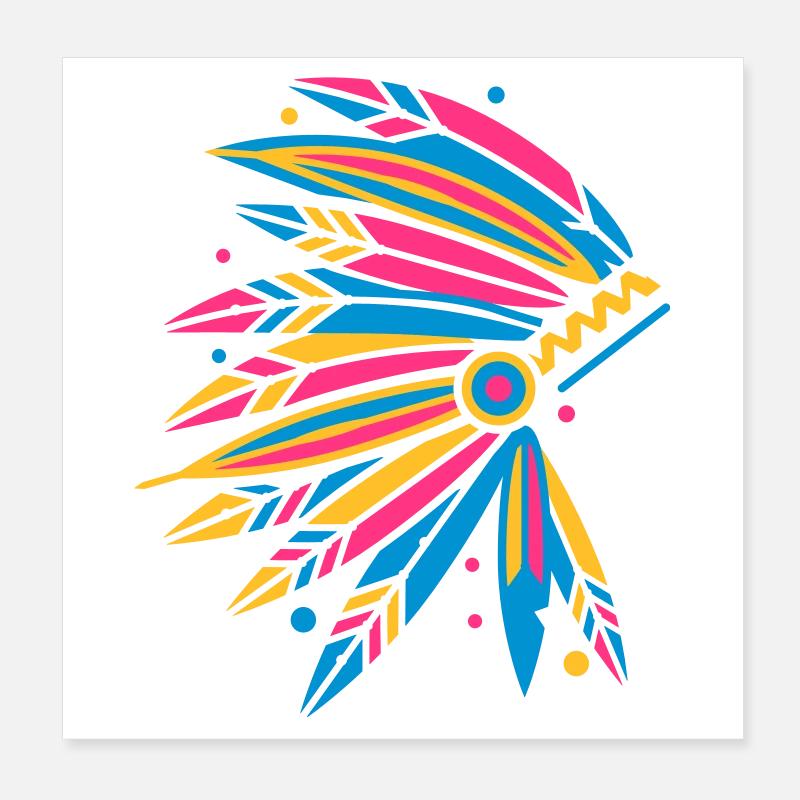 Chieftain's Headdress Poster 8" x 8" (20x20 cm)