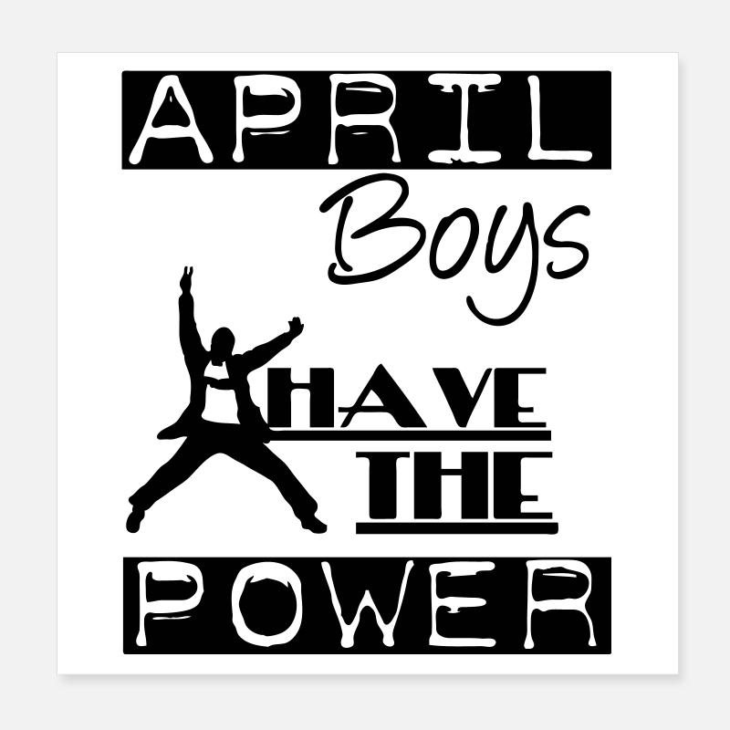 April Boys Geschenk Geburtstag Poster 20x20 cm