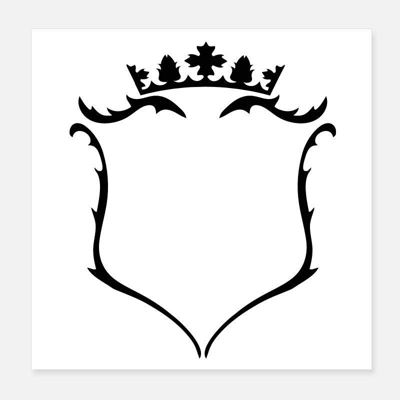 Wappen mit Krone Poster 20x20 cm