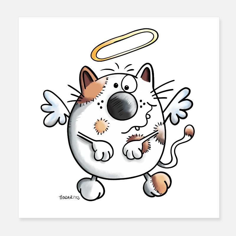Ange gardien chat Poster 20 x 20 cm