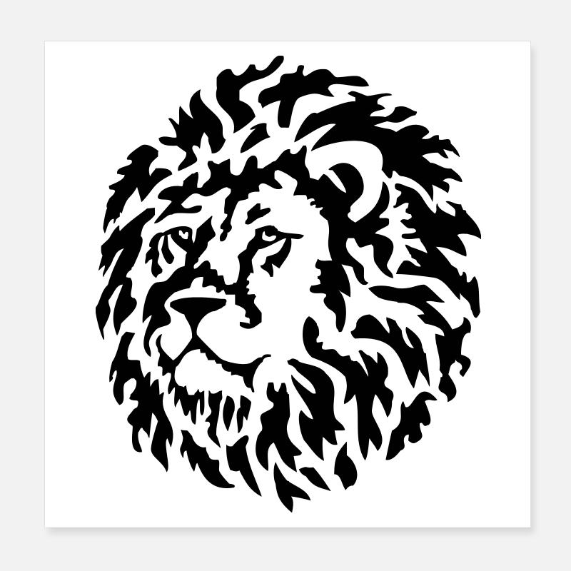 lion Poster 8" x 8" (20x20 cm)