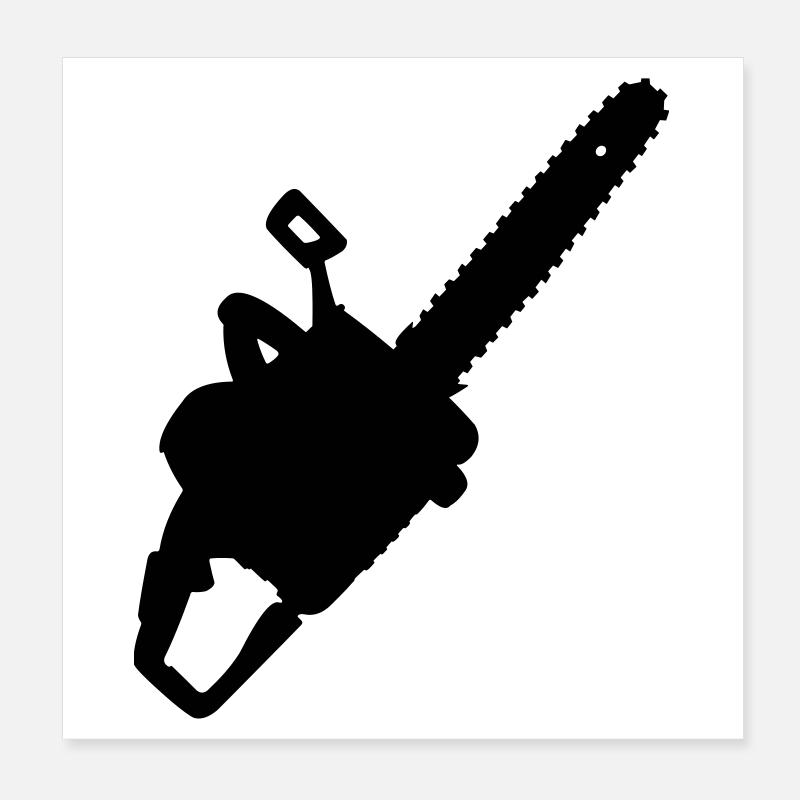 Chainsaw for jackdaw, carpenter or woodbewe Poster 8" x 8" (20x20 cm)