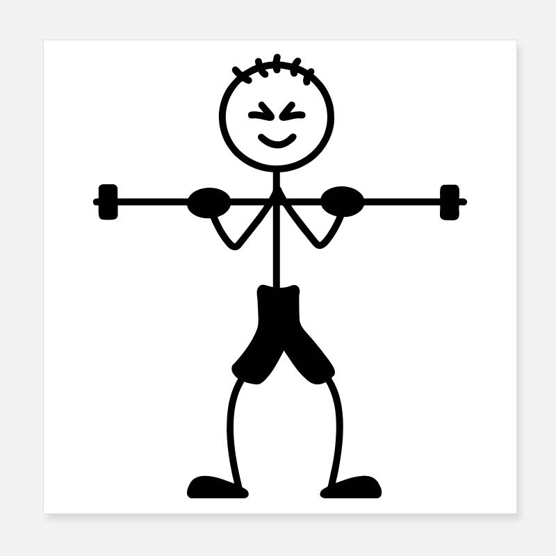 Krafttraining mit viel Gewicht Poster 20x20 cm