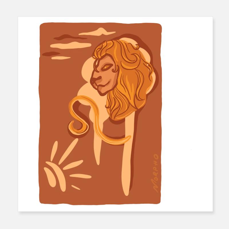 Zodiaque Lion Poster 20 x 20 cm