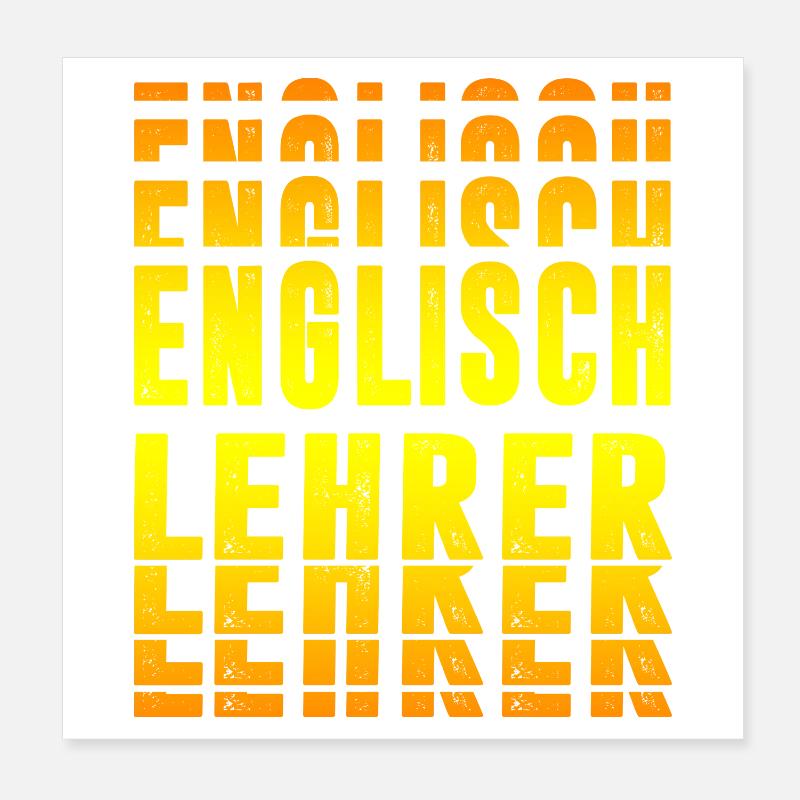 Englisch Lehrer Design Poster 20x20 cm