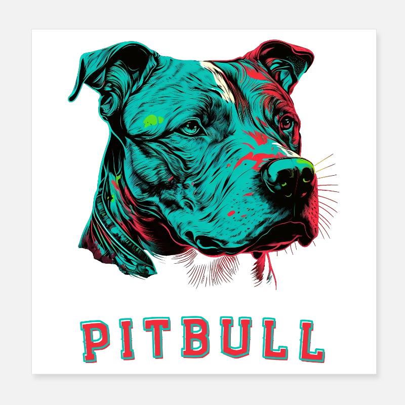 Pitbull Poster 20x20 cm