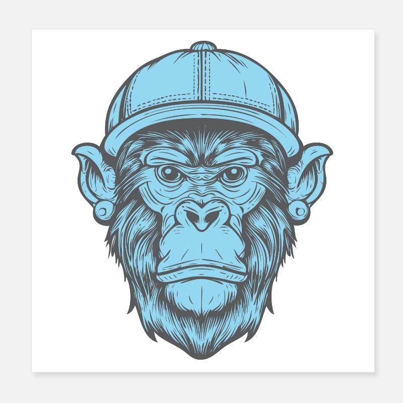 Funky Monkey Poster 8" x 8" (20x20 cm)