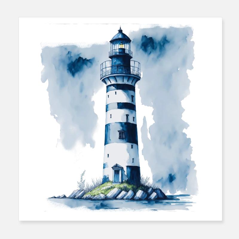 Leuchtturm Poster 20x20 cm