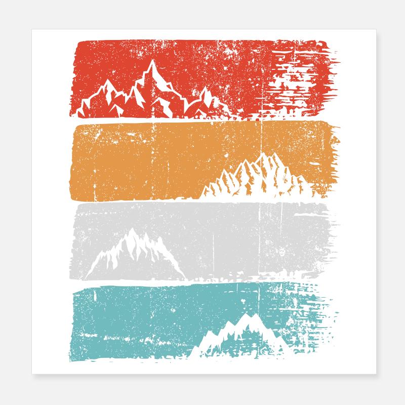 Terrassierter Peak Sunset Stripe Poster 20x20 cm