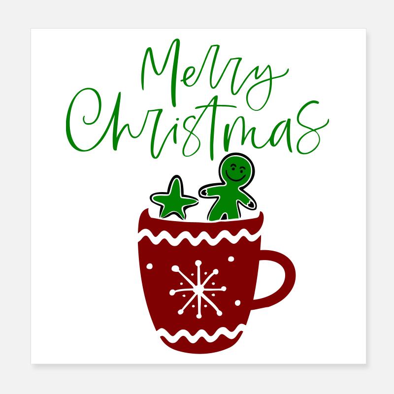 Merry Christmas, Plätzchen Poster 20x20 cm