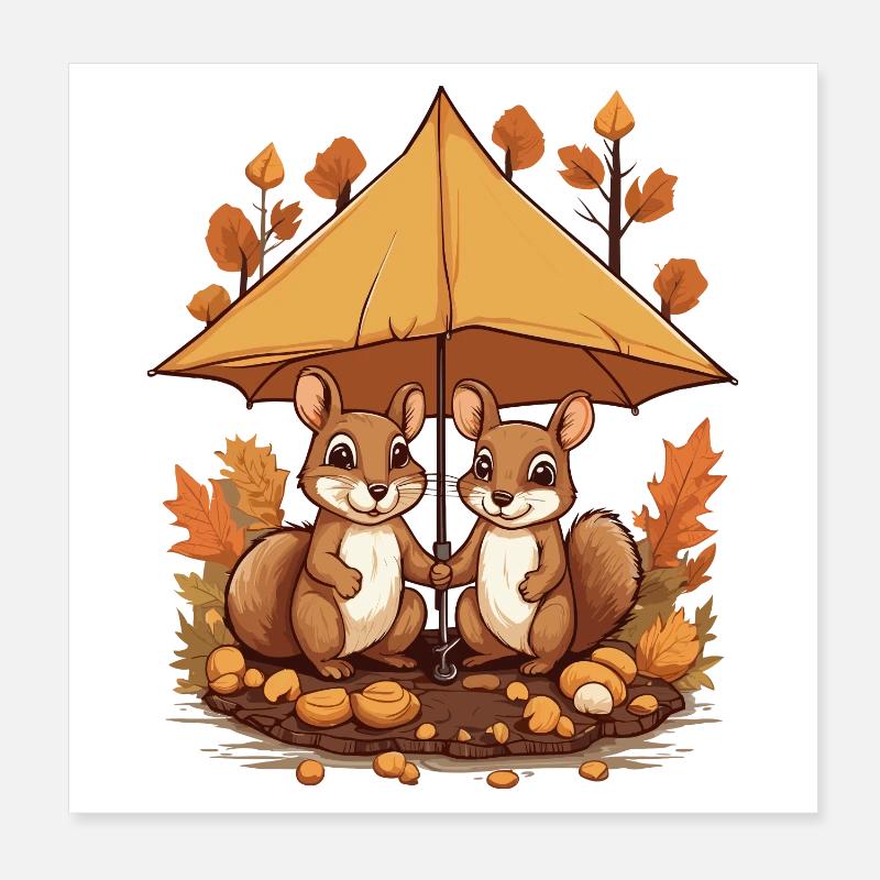 Süße Eichhörnchen Poster 20x20 cm