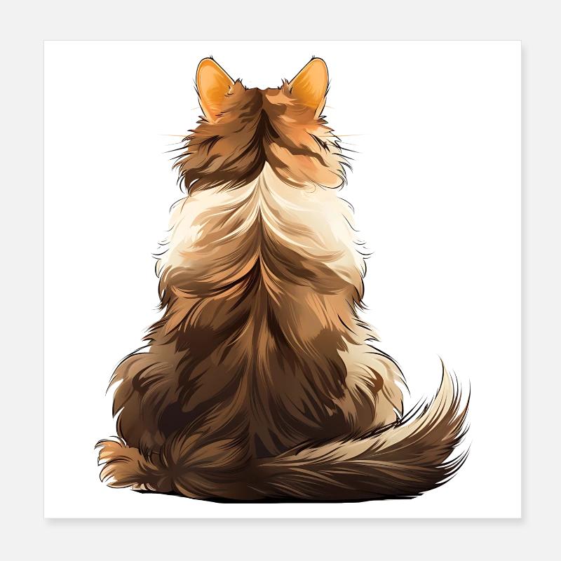 Chat des forêts norvégiennes Poster 20 x 20 cm