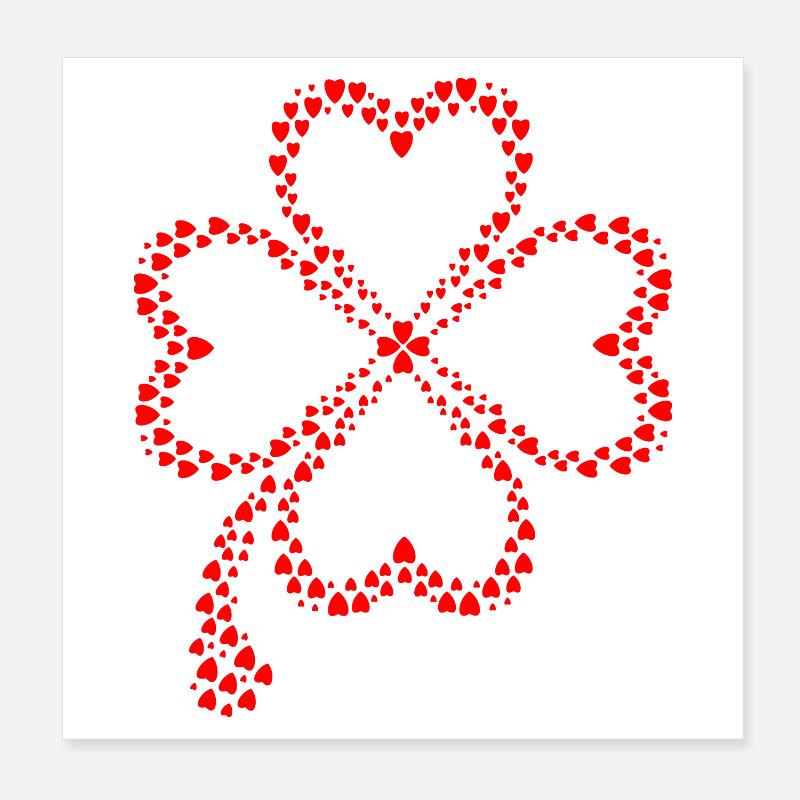 Kleeblatt Klee Design Poster 20x20 cm