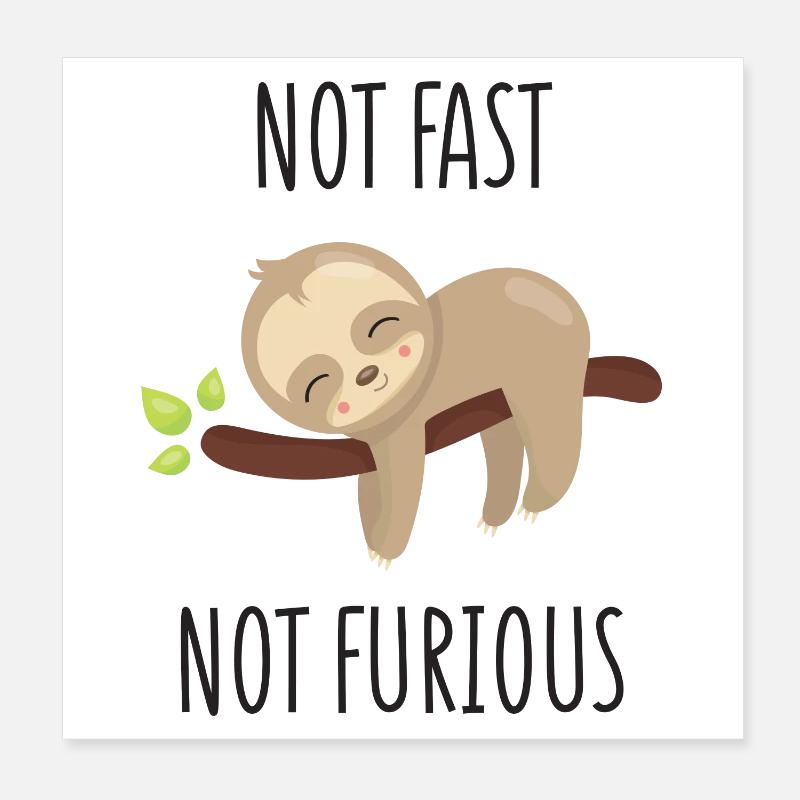 Pas rapide, pas furieux Poster 20 x 20 cm