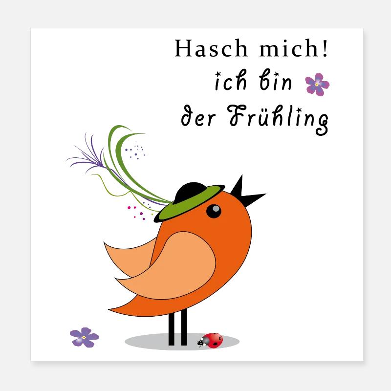 Hash me, I'm the spring sparrow Poster 8" x 8" (20x20 cm)