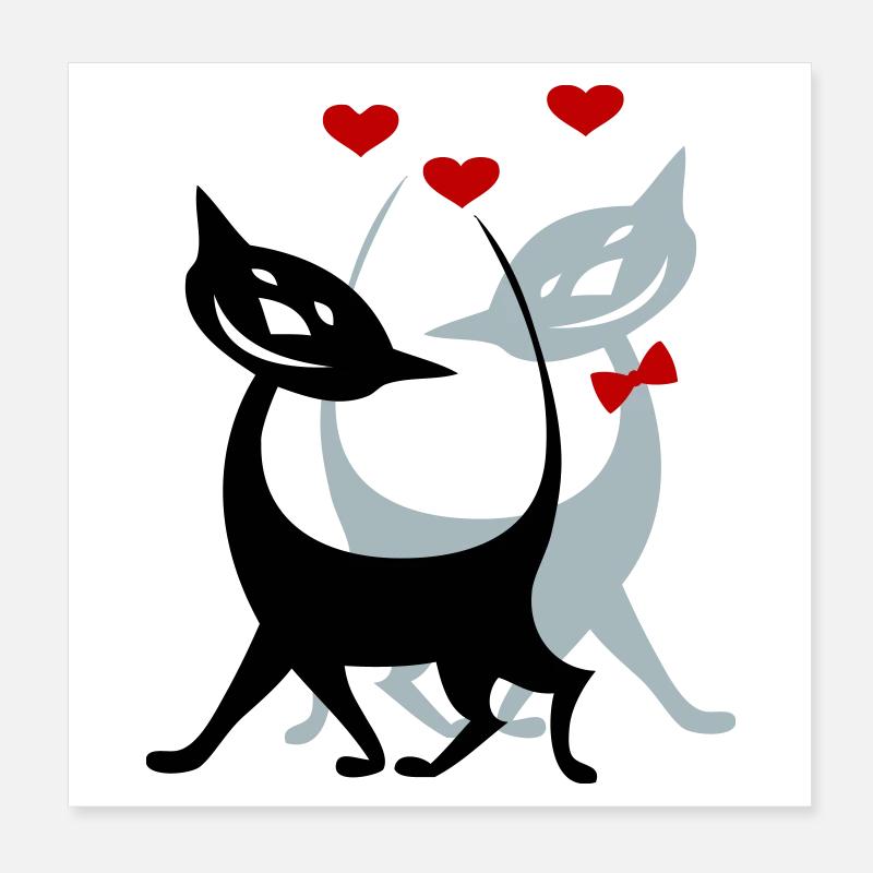 verliebte Katzen Poster 8" x 8" (20x20 cm)