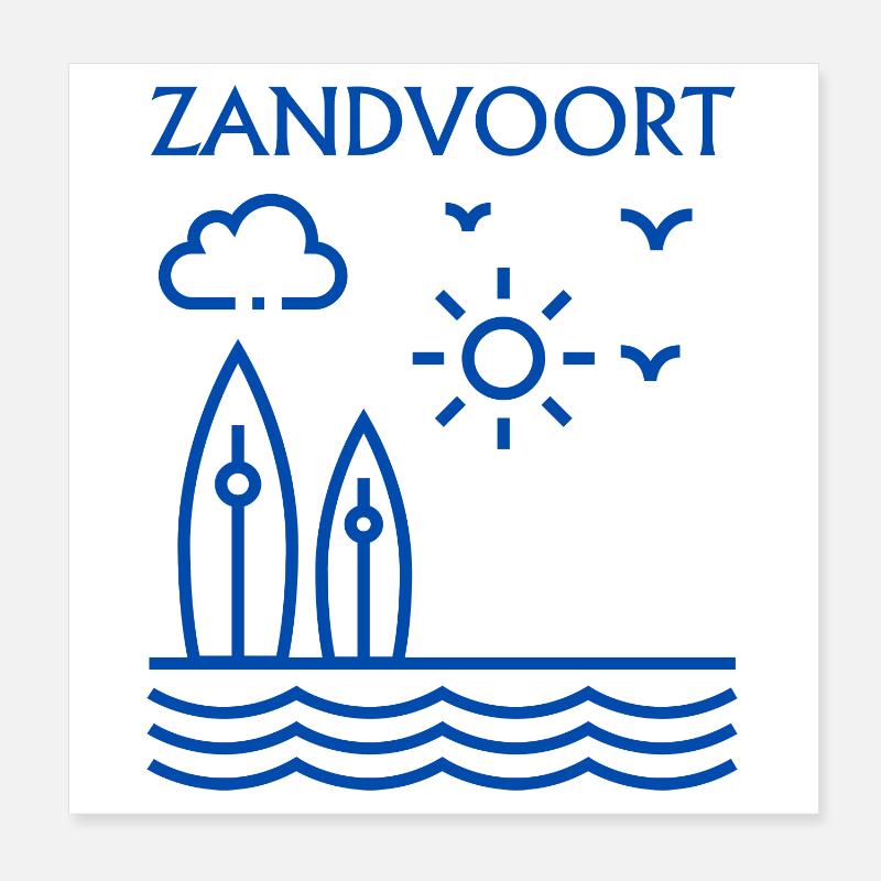 Scène de surf côtière de Zandvoort Poster 20 x 20 cm