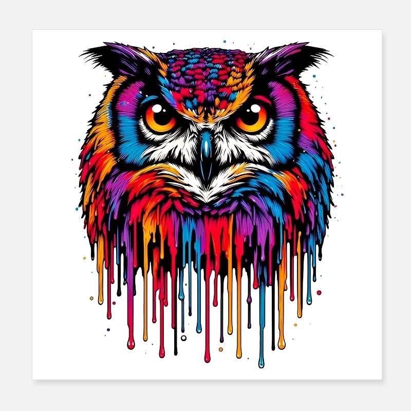 Hibou Poster 20 x 20 cm