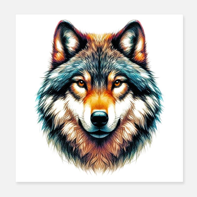 Wolf Poster 8" x 8" (20x20 cm)