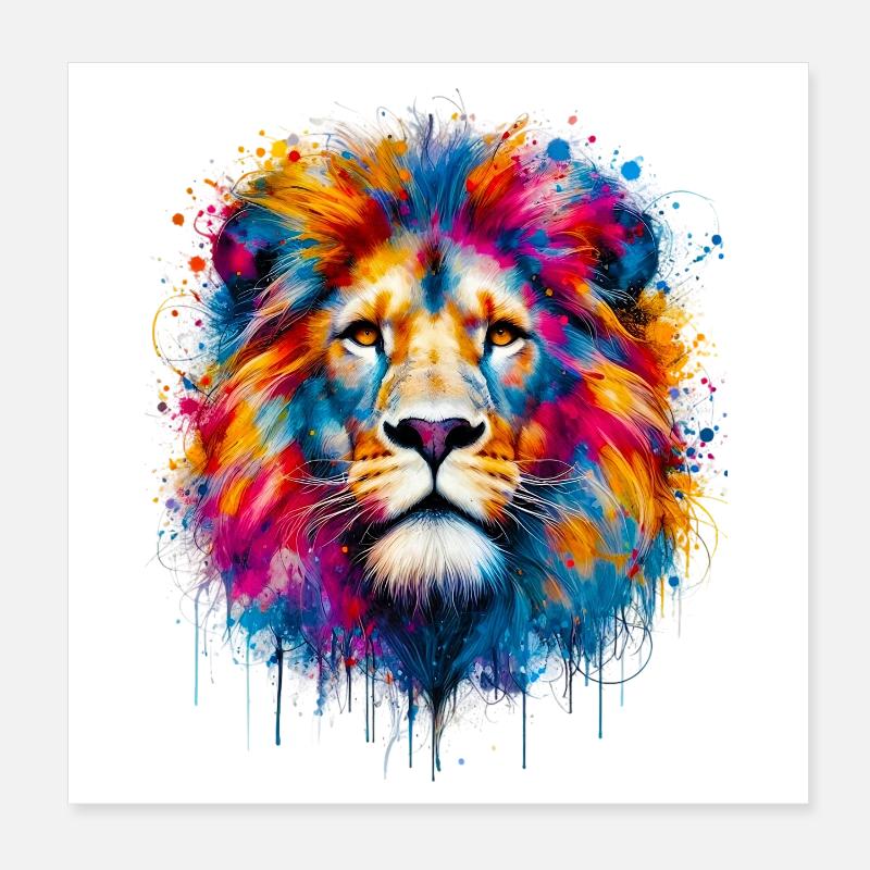 Lion Poster 20 x 20 cm