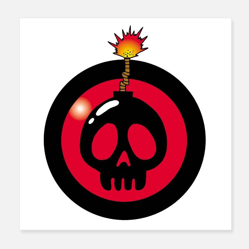Exploding Skull Poster 8" x 8" (20x20 cm)