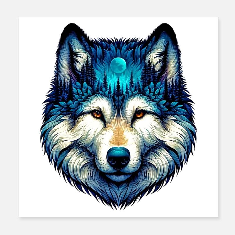 Wolf Poster 20x20 cm