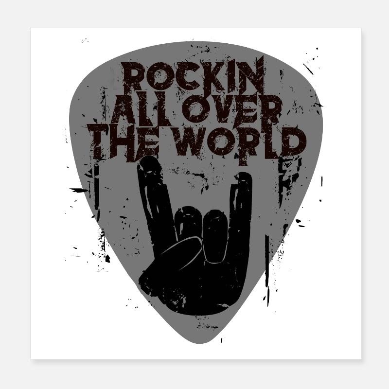 Rock'n'Roll - Poster 20x20 cm - Weiß