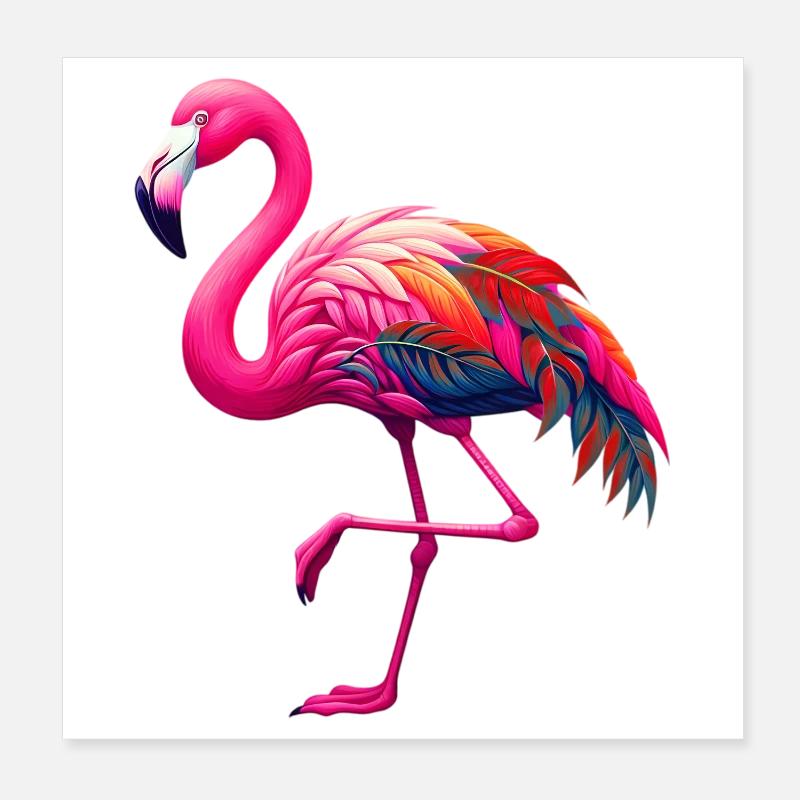 Flamant Poster 20 x 20 cm
