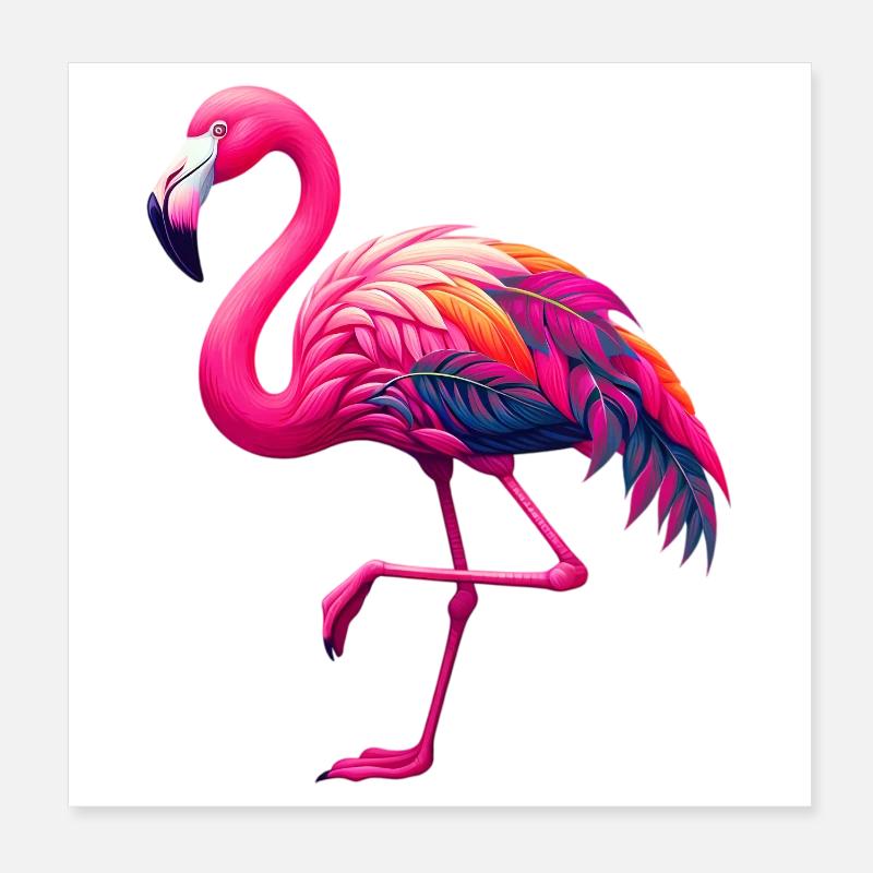 Flamingo Poster 8" x 8" (20x20 cm)